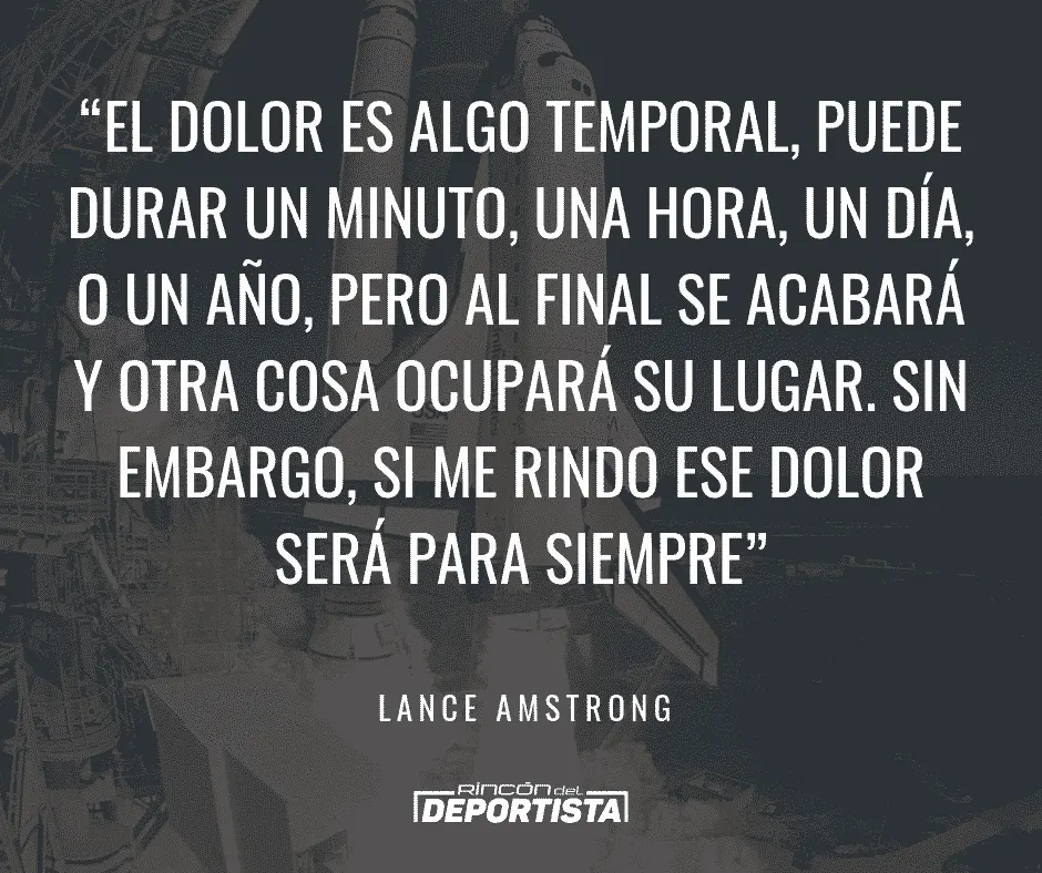 Frase de Lance Armstrong: el dolor es temporal, pero rendirse dura para siempre