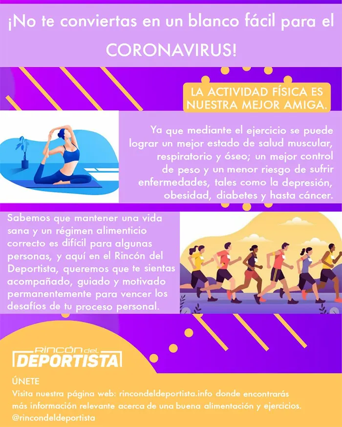 Infografía sobre la actividad física como aliada frente al coronavirus