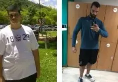 Comparativa antes y después de un hombre que perdió peso