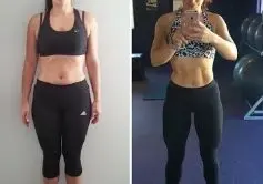 Comparativa antes y después de una mujer que definió su abdomen